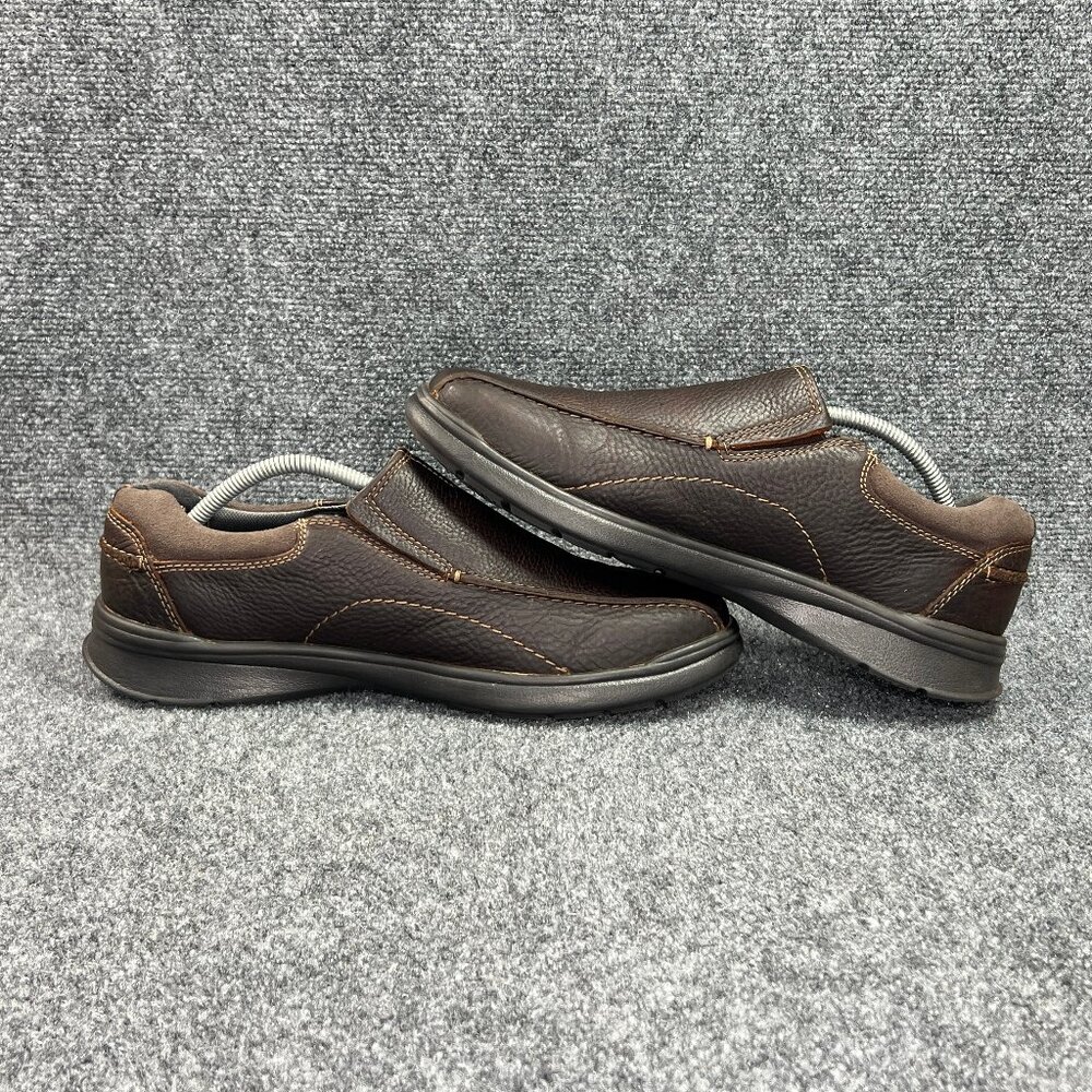 Clarks Cotrell Loafers Men's Size 10W Brown Leather Comfort Classic Slip On Shoe - Picture 7 of 12